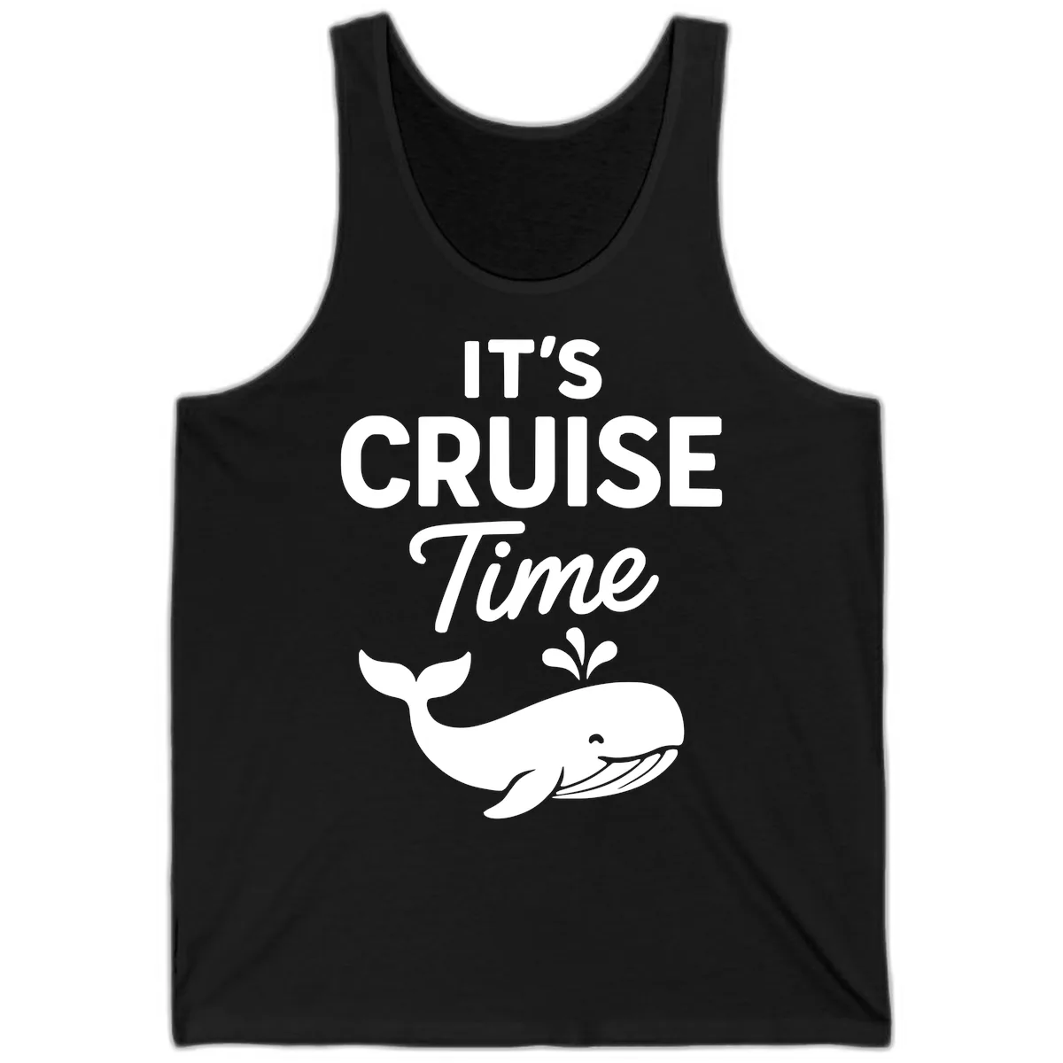 Its Cruise Time Whale Design Tank in Black