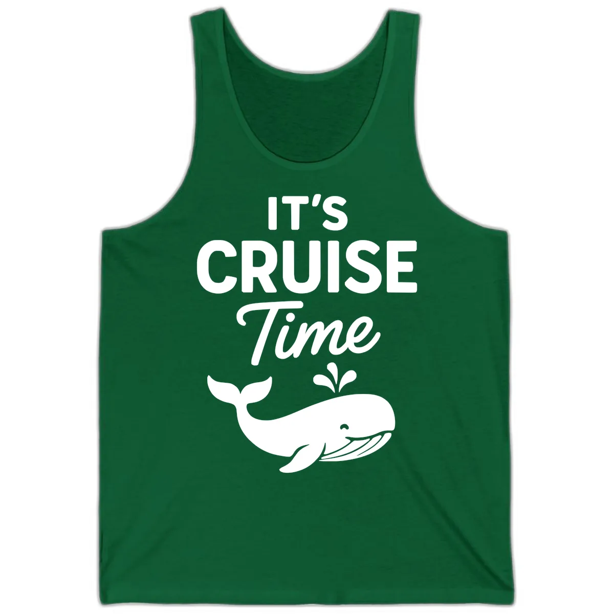 Its Cruise Time Whale Design Tank in Kelly