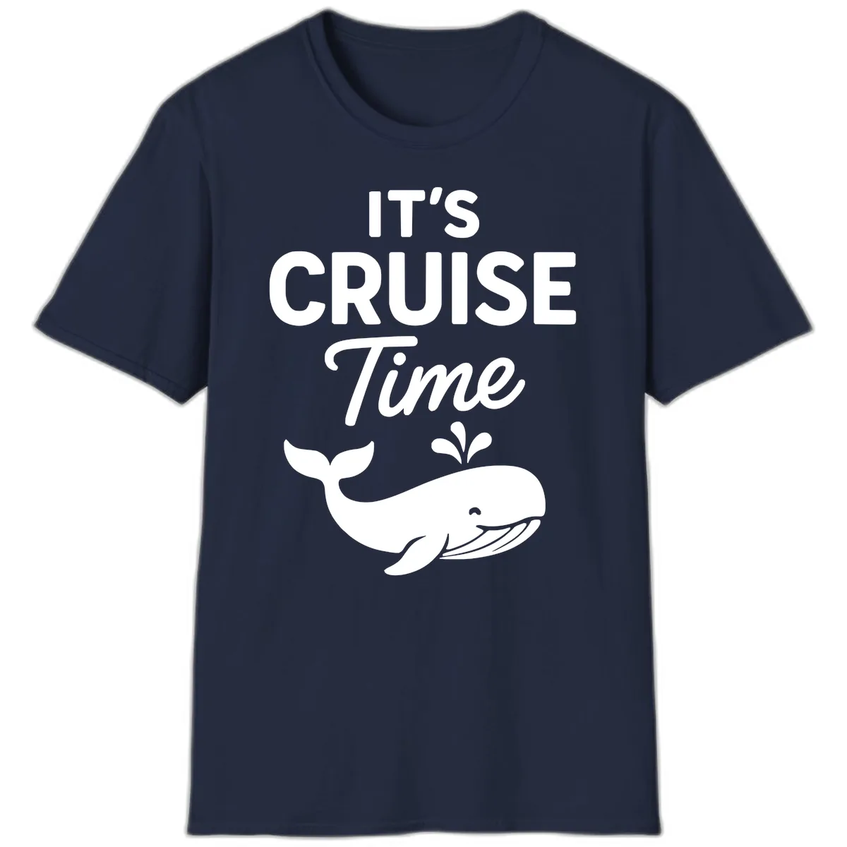 Its Cruise Time Whale Design T-Shirt in Navy