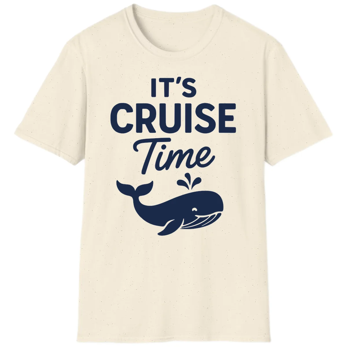 Its Cruise Time Whale Design T-Shirt in Natural