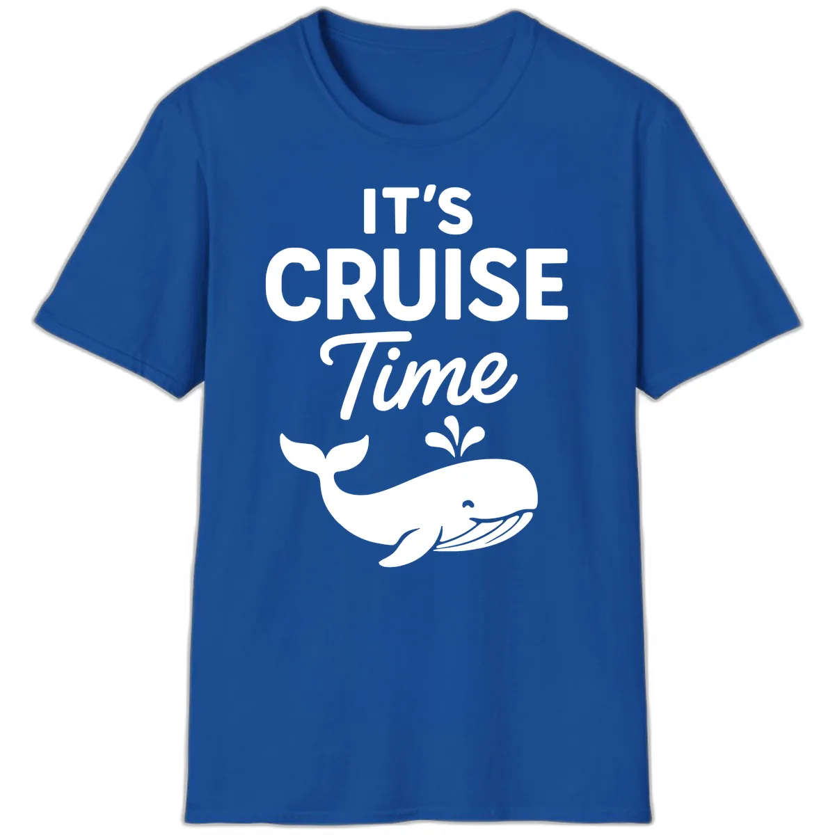 Its Cruise Time Whale Design T-Shirt in Royal