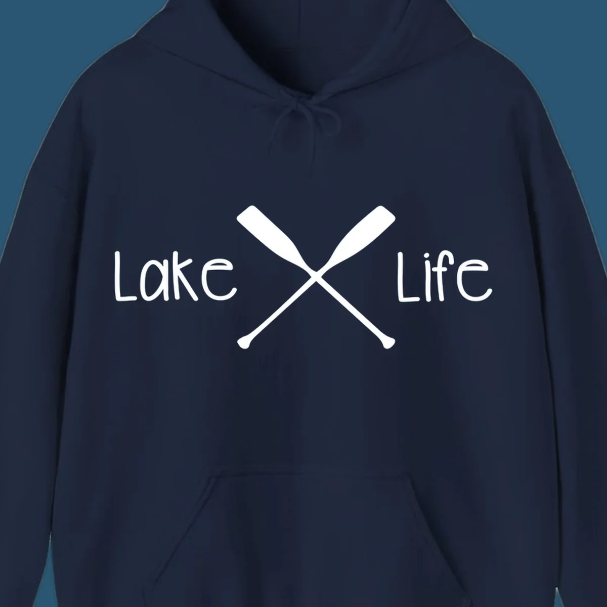 Lake Life text with crossed oars graphic