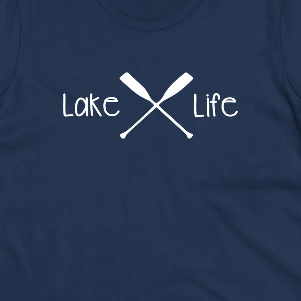 Lake Life text with crossed oars graphic