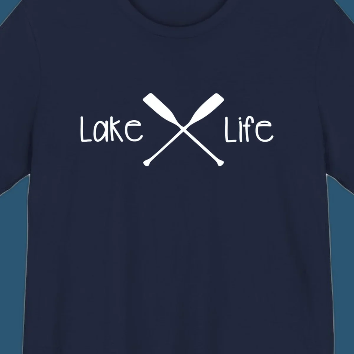 Lake Life text with crossed oars graphic