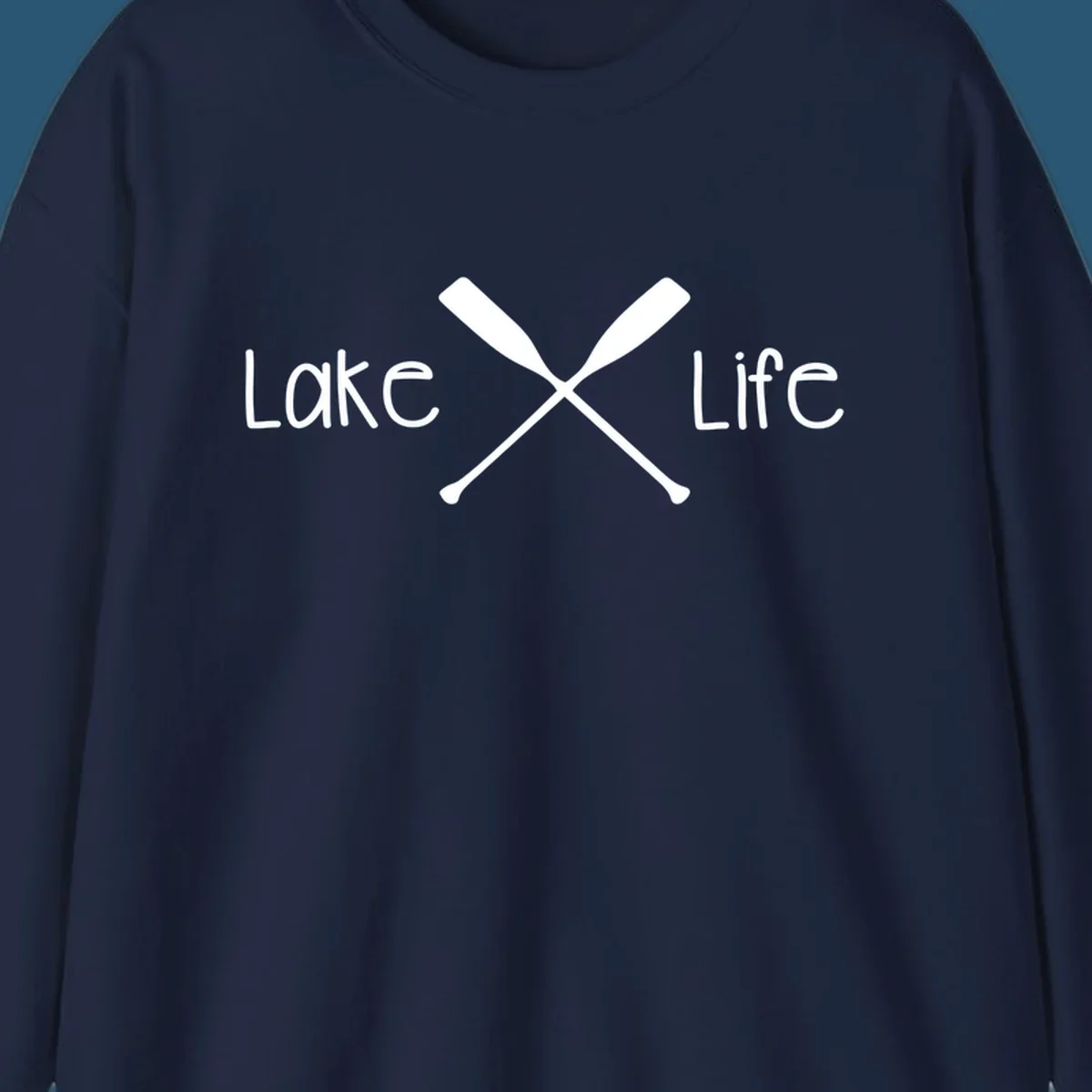 Lake Life text with crossed oars graphic