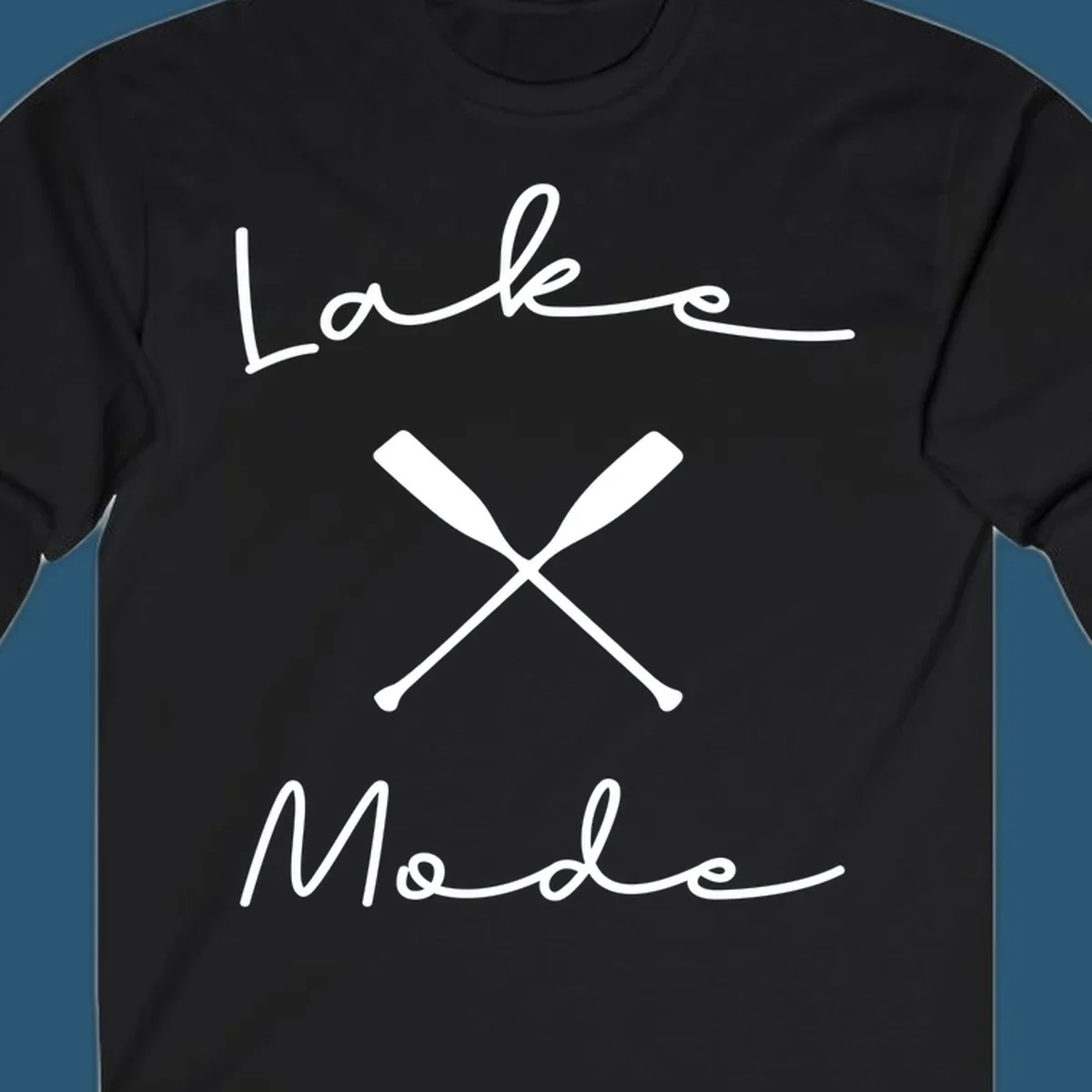 Lake Mode text with crossed oars illustration.