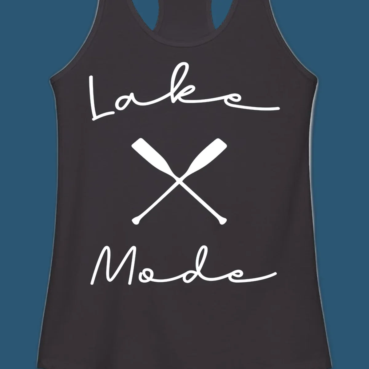 Lake Mode text with crossed oars illustration.