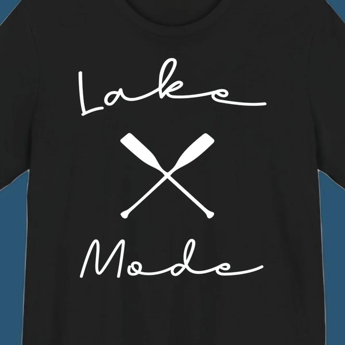 Lake Mode text with crossed oars illustration.