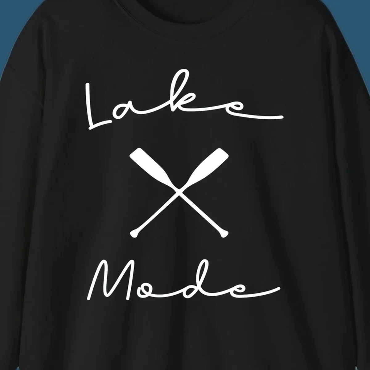 Lake Mode text with crossed oars illustration.