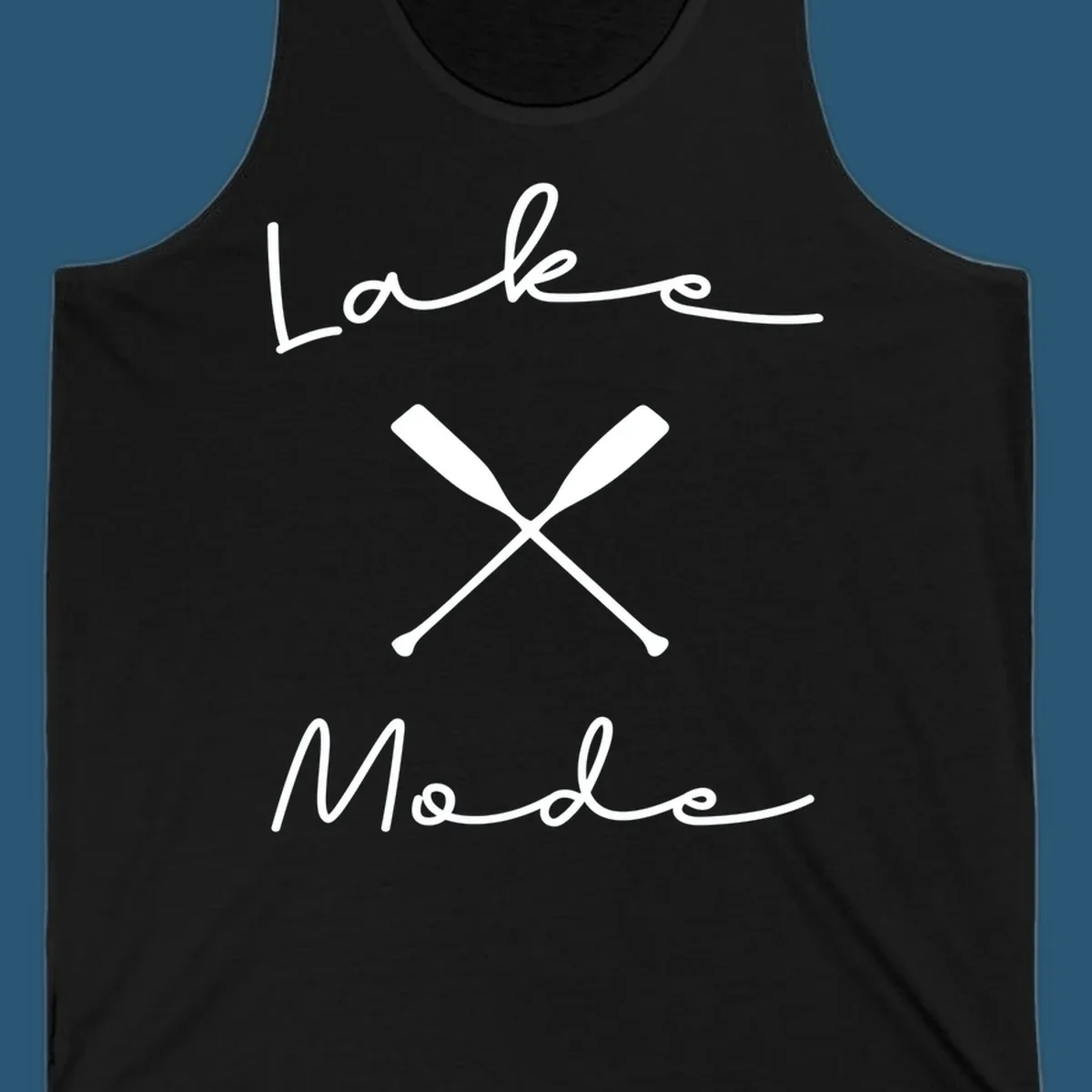 Lake Mode text with crossed oars illustration.