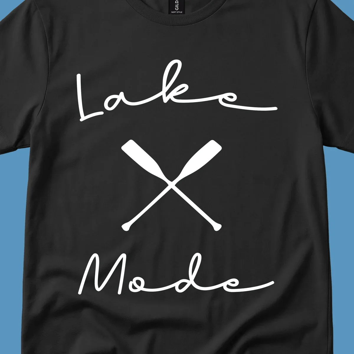 Lake Mode text with crossed oars illustration.