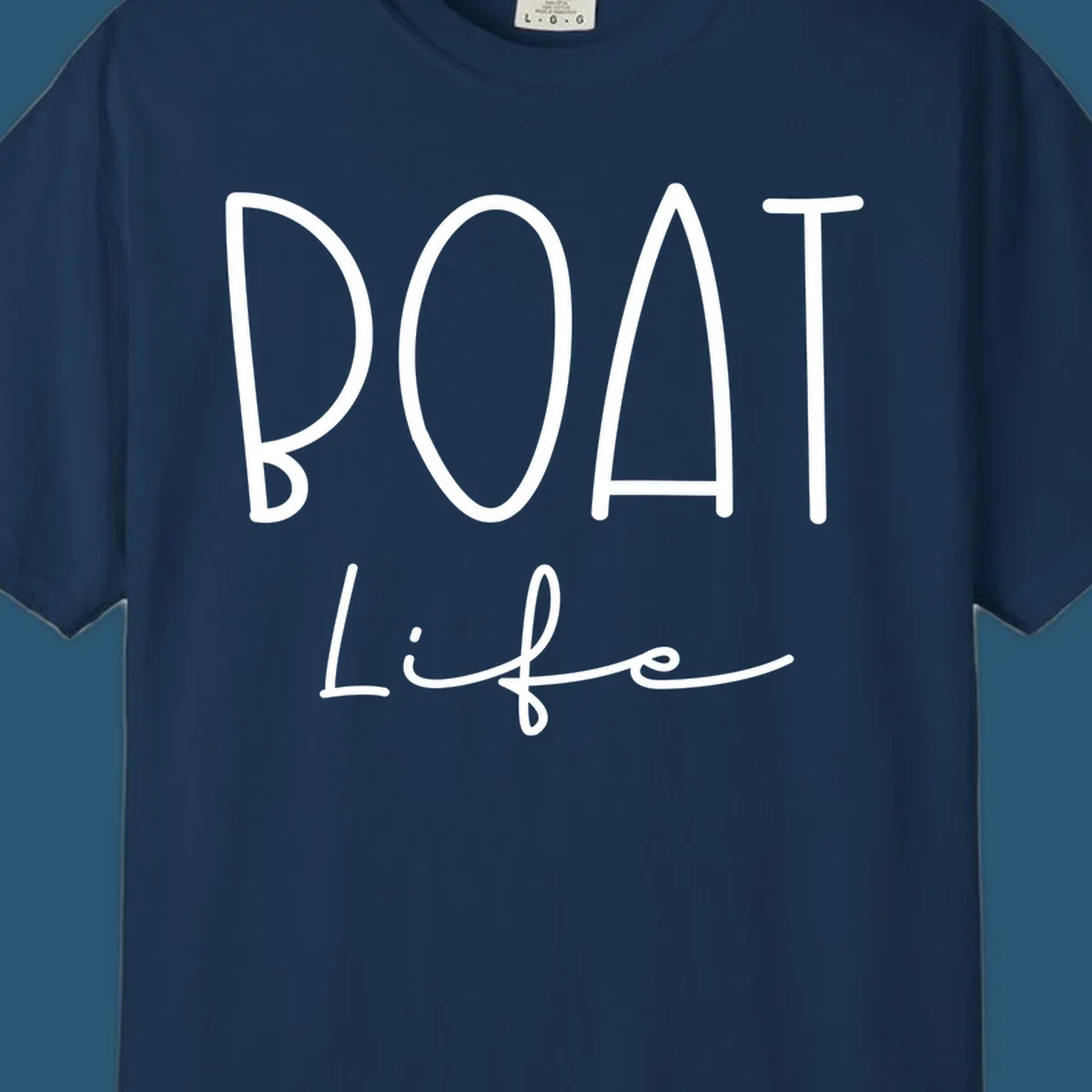 Boat Life typography design with bold 'BOAT' and script 'LIFE'.