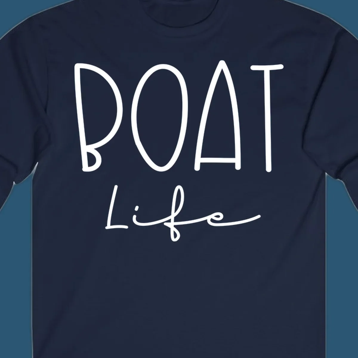 Boat Life typography design with bold 'BOAT' and script 'LIFE'.