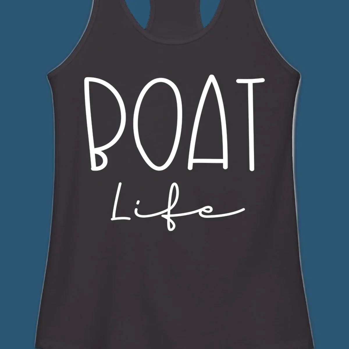 Boat Life typography design with bold 'BOAT' and script 'LIFE'.