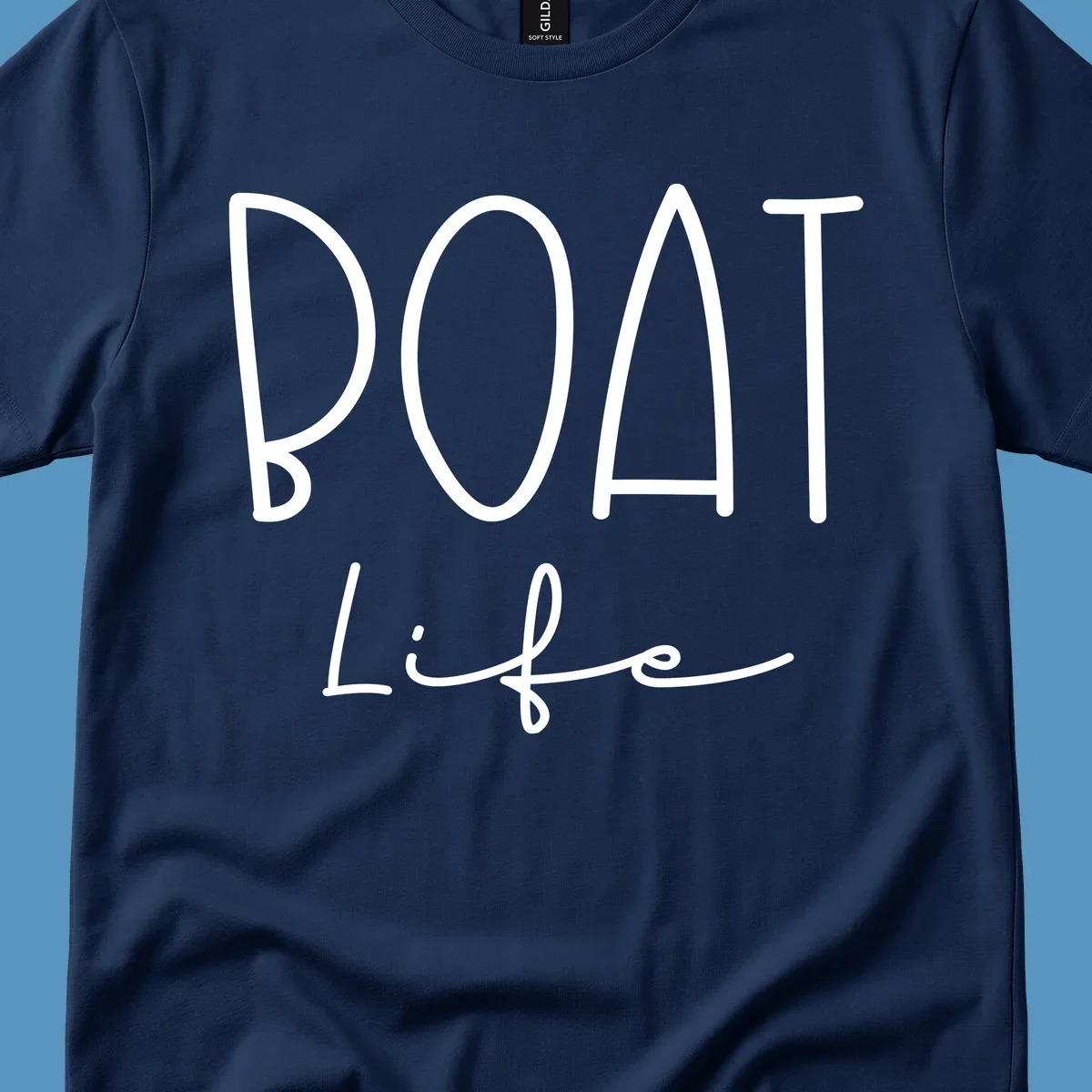 Boat Life typography design with bold 'BOAT' and script 'LIFE'.