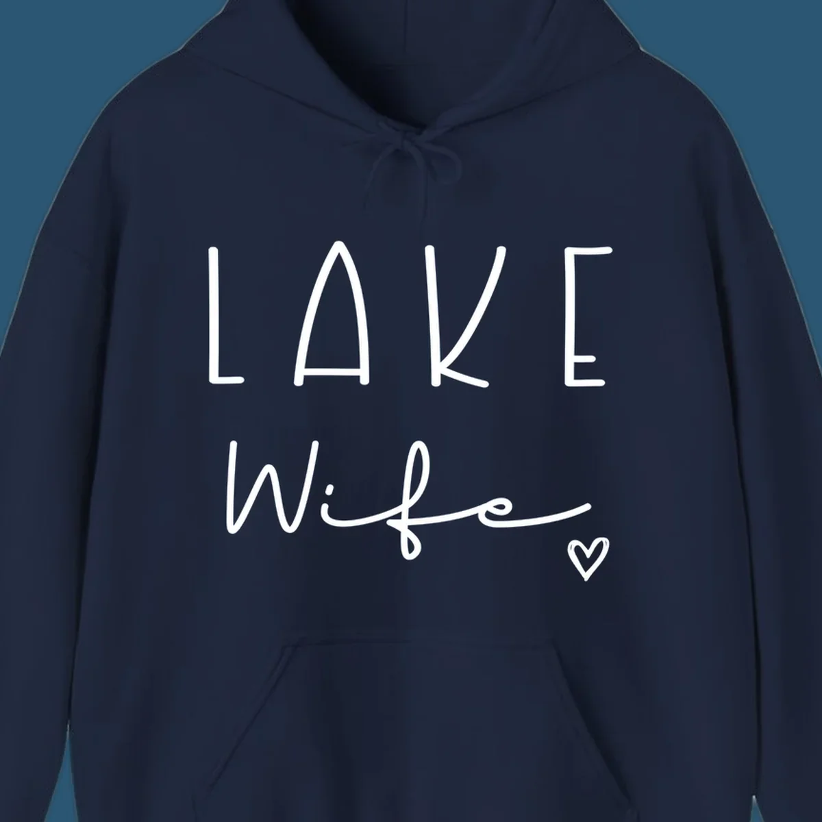 Lake Wife design with "LAKE" in block letters and "Wife" in script, plus a heart icon.