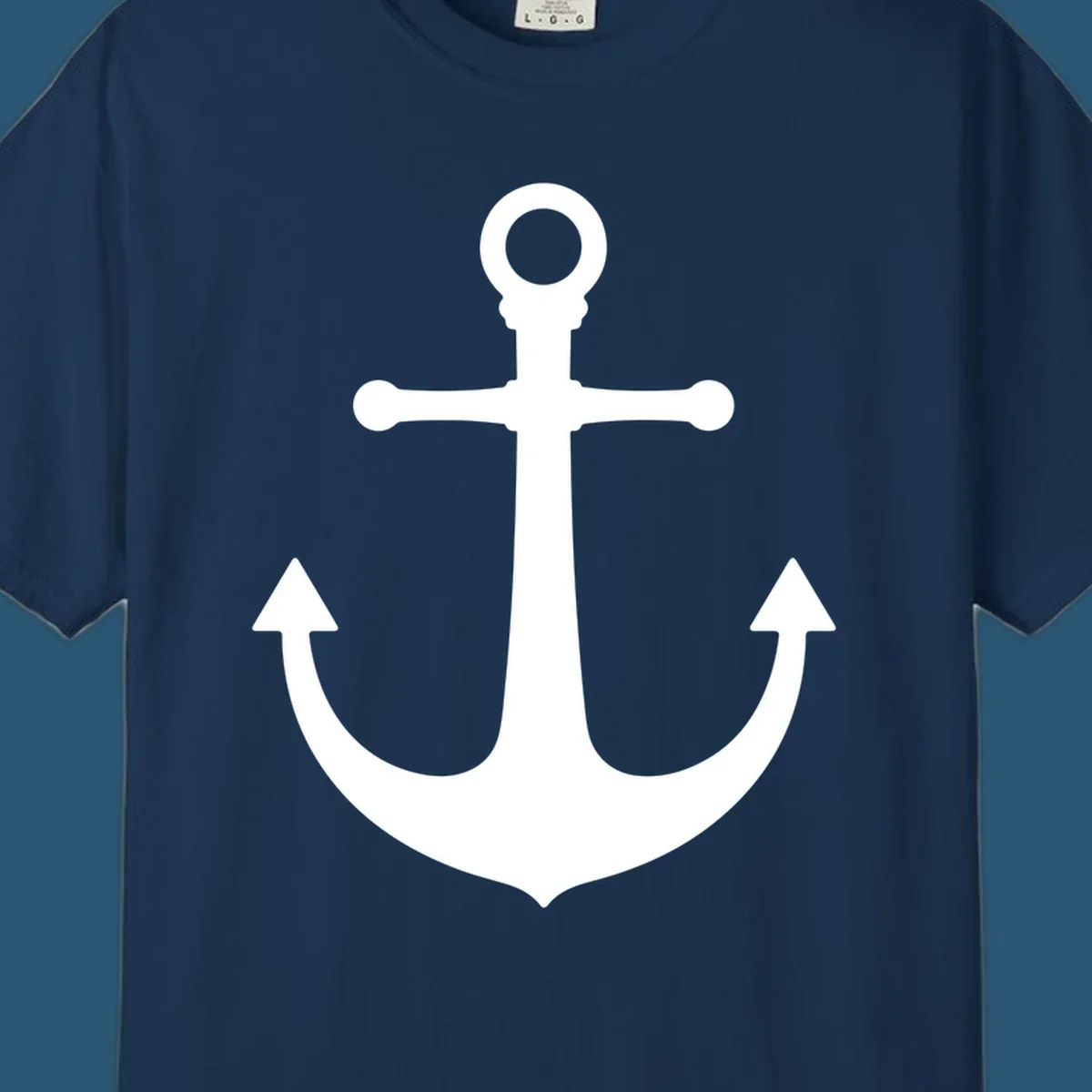 Navy blue anchor with 'Lake Life' text, a classic lake-life-anchor graphic.