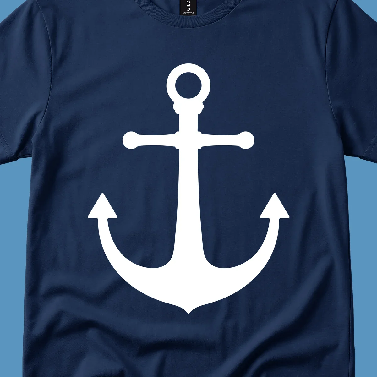 Navy blue anchor with 'Lake Life' text, a classic lake-life-anchor graphic.