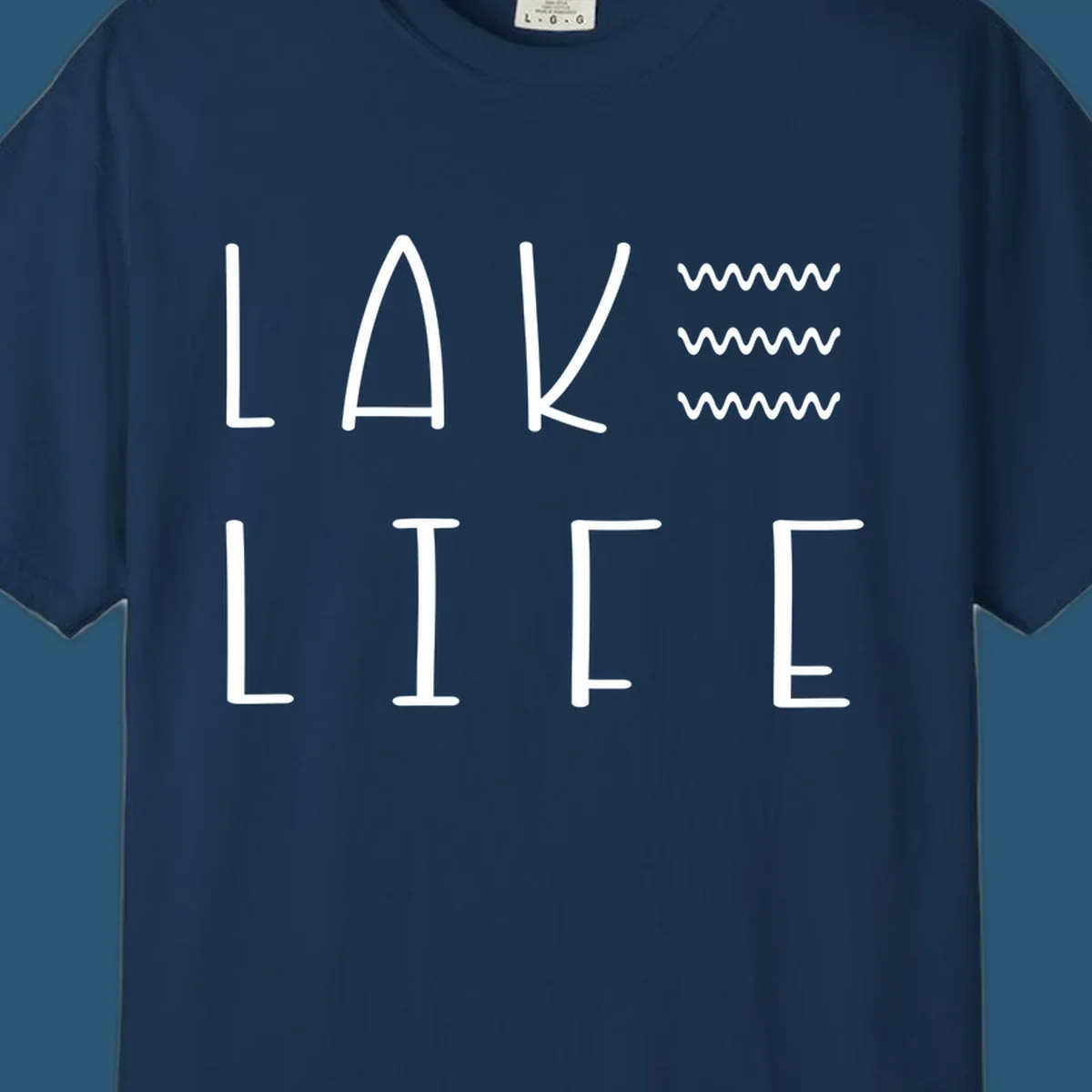 Lake Life text with wavy lines, lake-life-wavy-lines