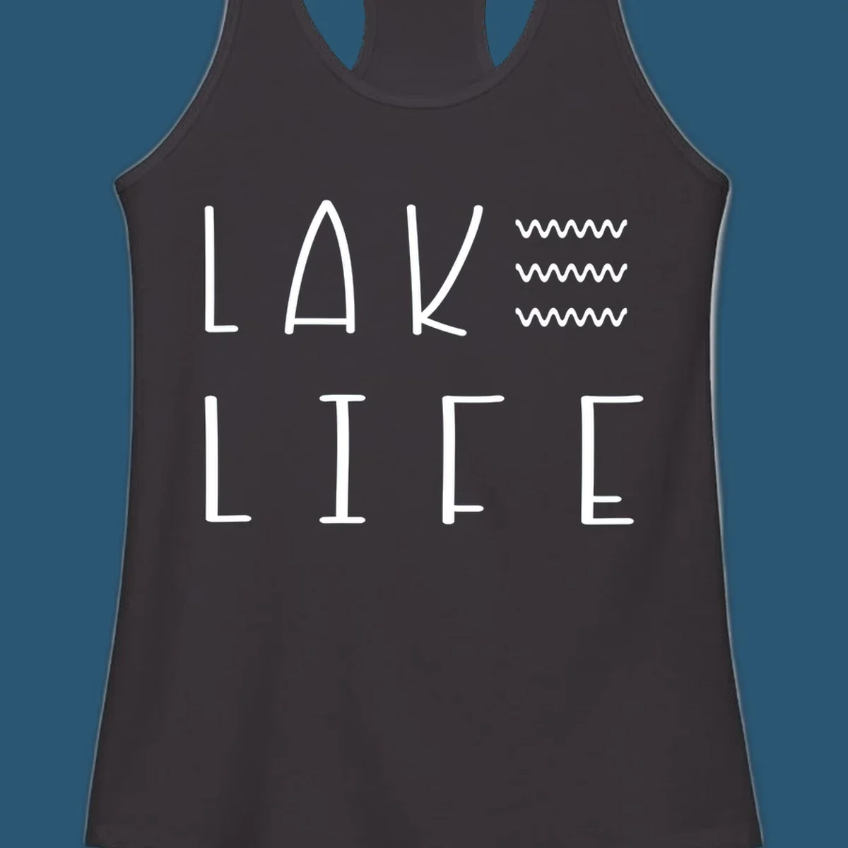 Lake Life text with wavy lines, lake-life-wavy-lines