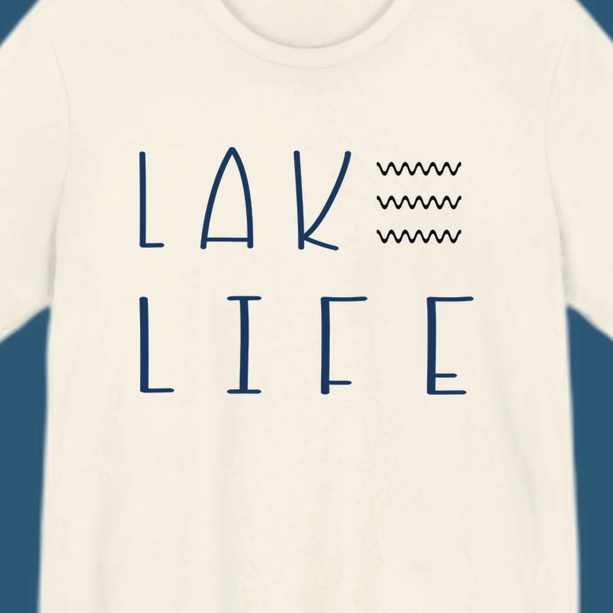 Lake Life text with wavy lines, lake-life-wavy-lines