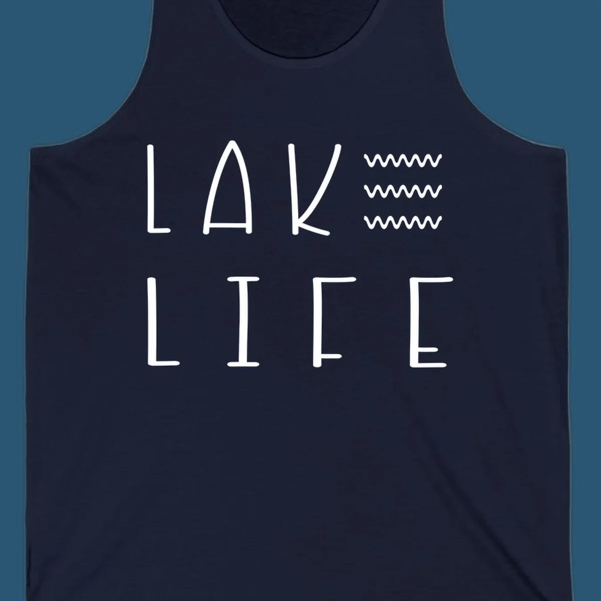Lake Life text with wavy lines, lake-life-wavy-lines