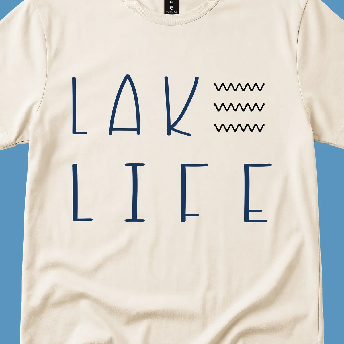 Lake Life text with wavy lines, lake-life-wavy-lines