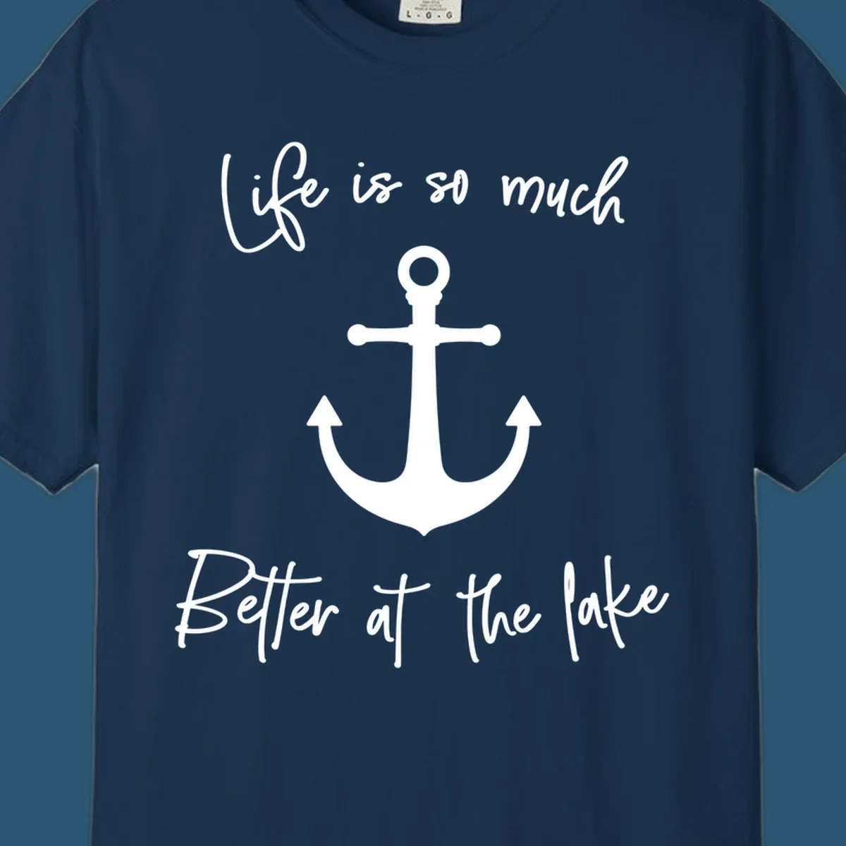 Life is Better at the Lake Anchor graphic with script text. lake life anchor
