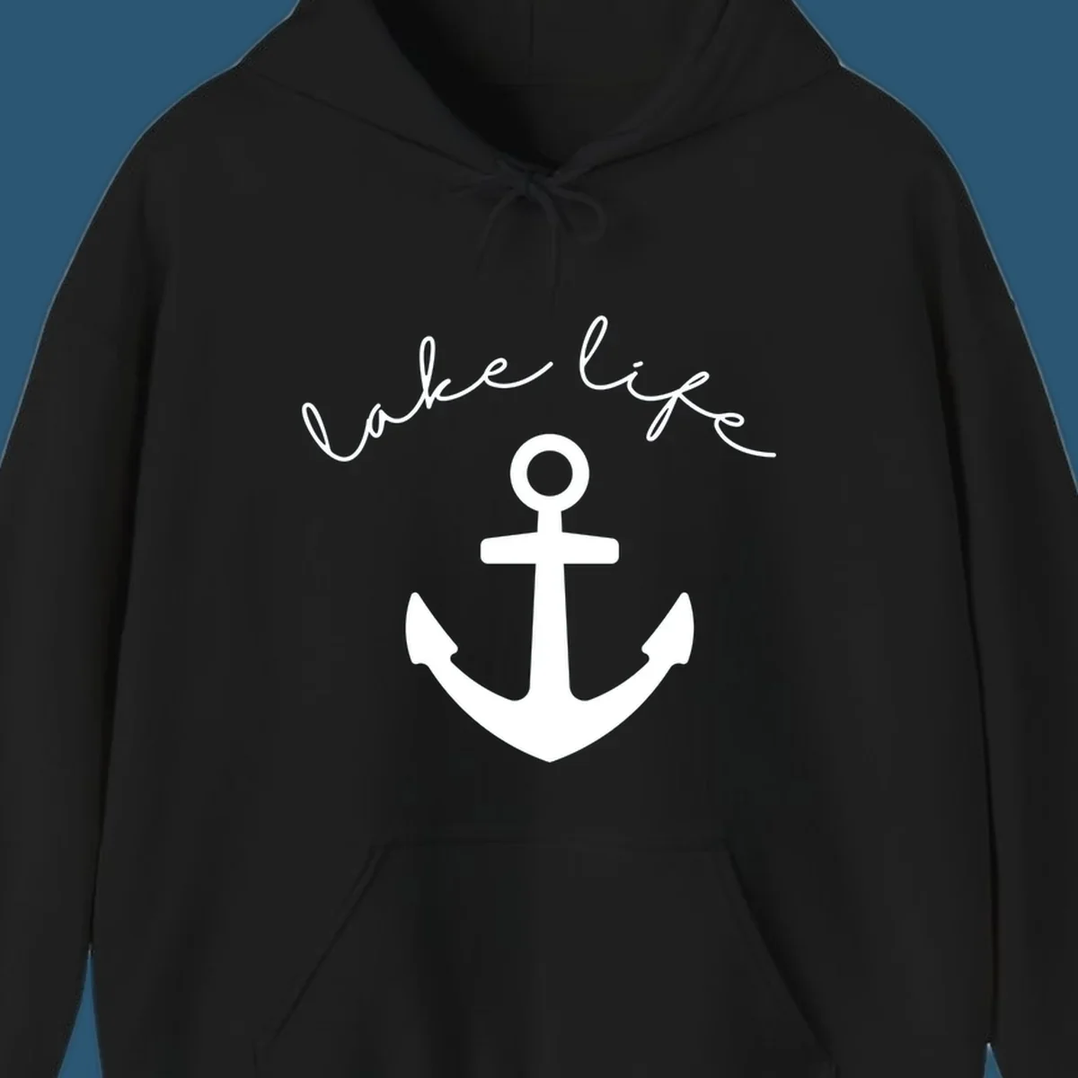 Lake life text with anchor graphic