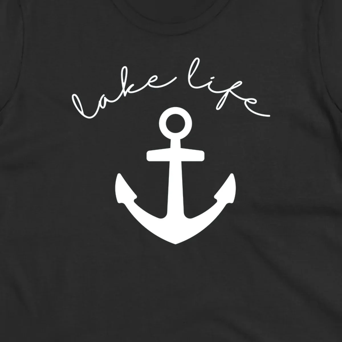 Lake life text with anchor graphic