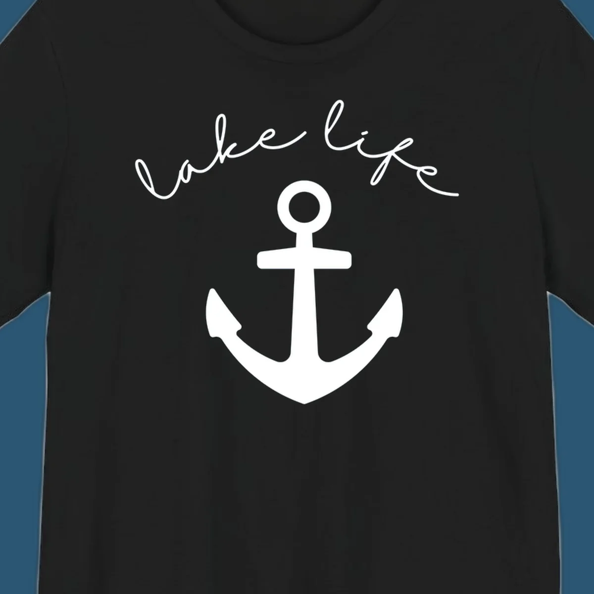 Lake life text with anchor graphic