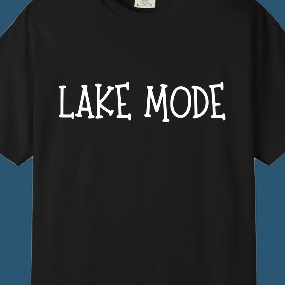 Lake Mode text design in bold white font.