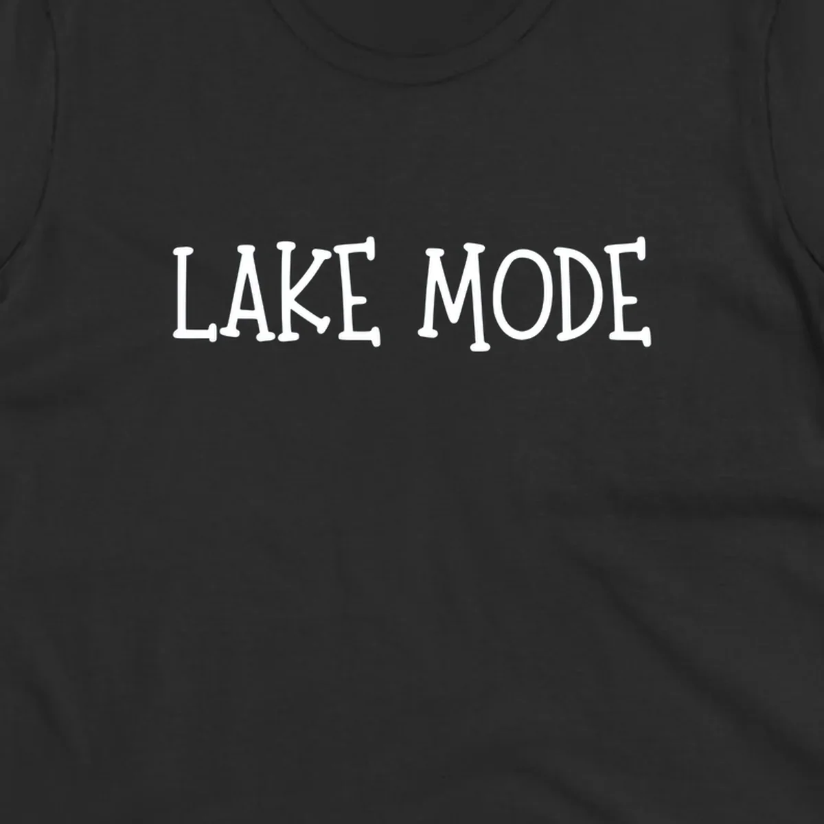 Lake Mode text design in bold white font.