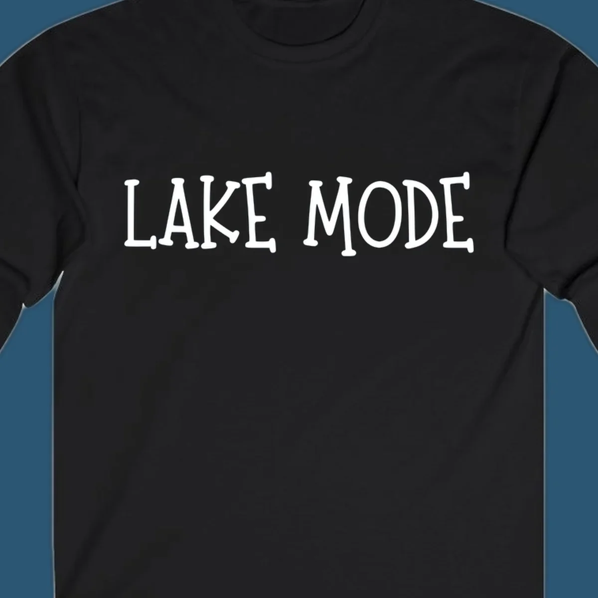 Lake Mode text design in bold white font.