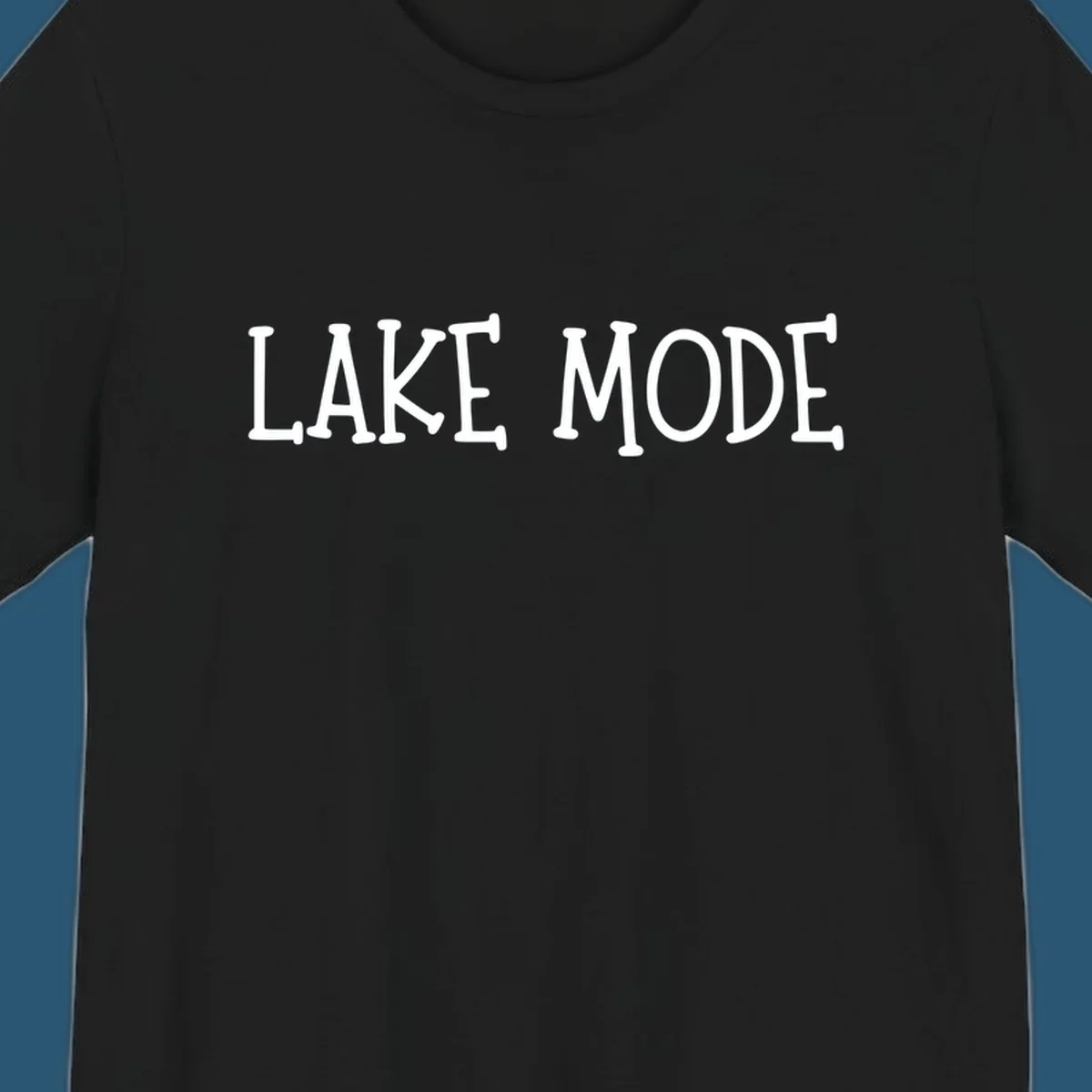 Lake Mode text design in bold white font.