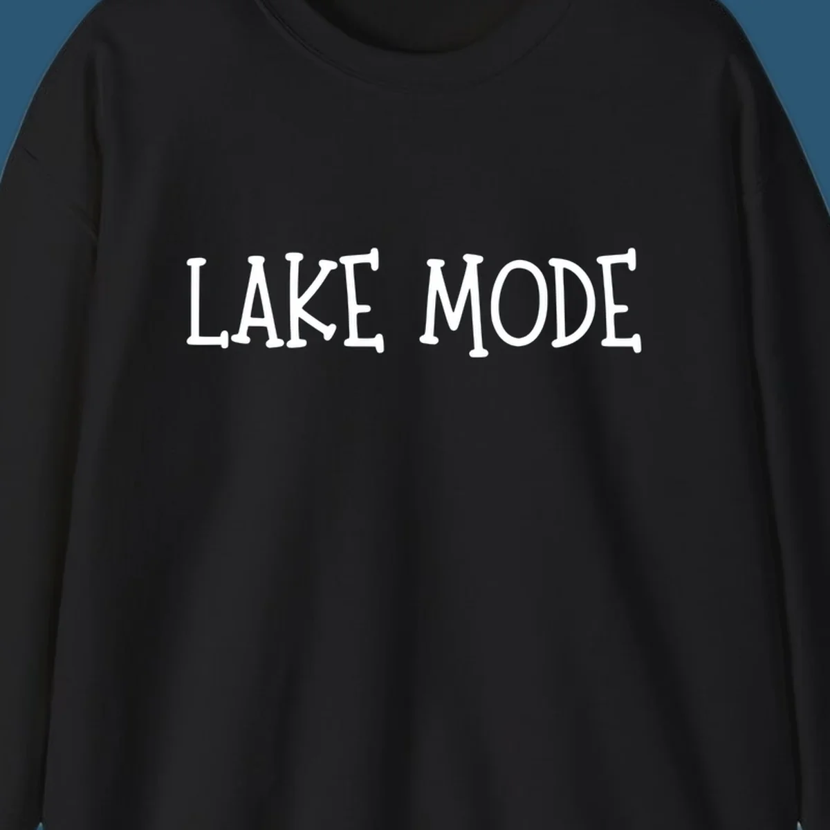 Lake Mode text design in bold white font.