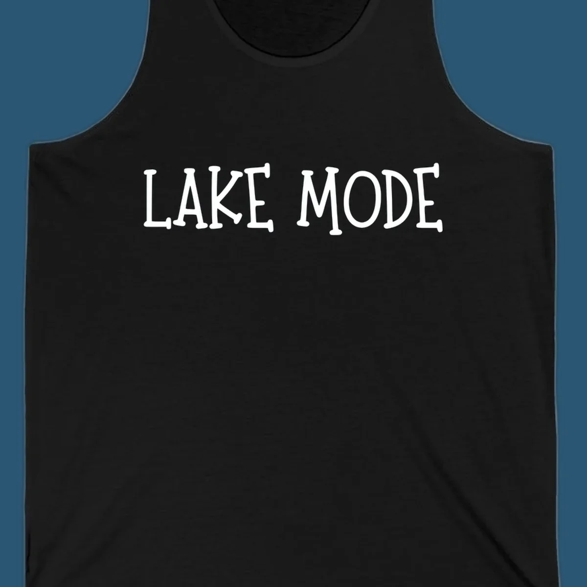 Lake Mode text design in bold white font.