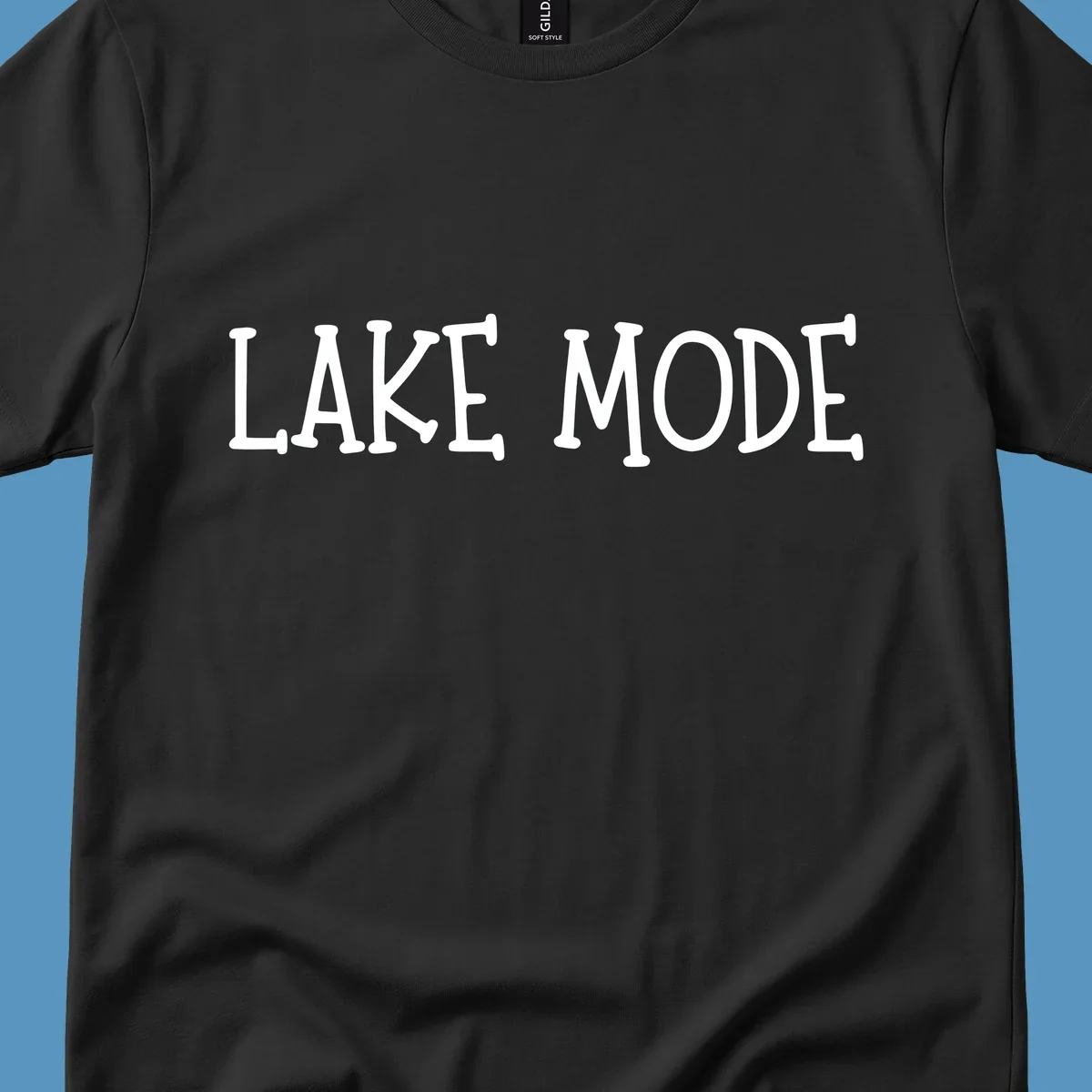 Lake Mode text design in bold white font.