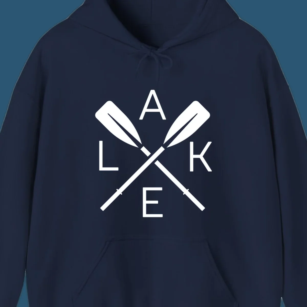Lake Day crossed oars graphic with letters L, A, K, E. lake-day-oars.