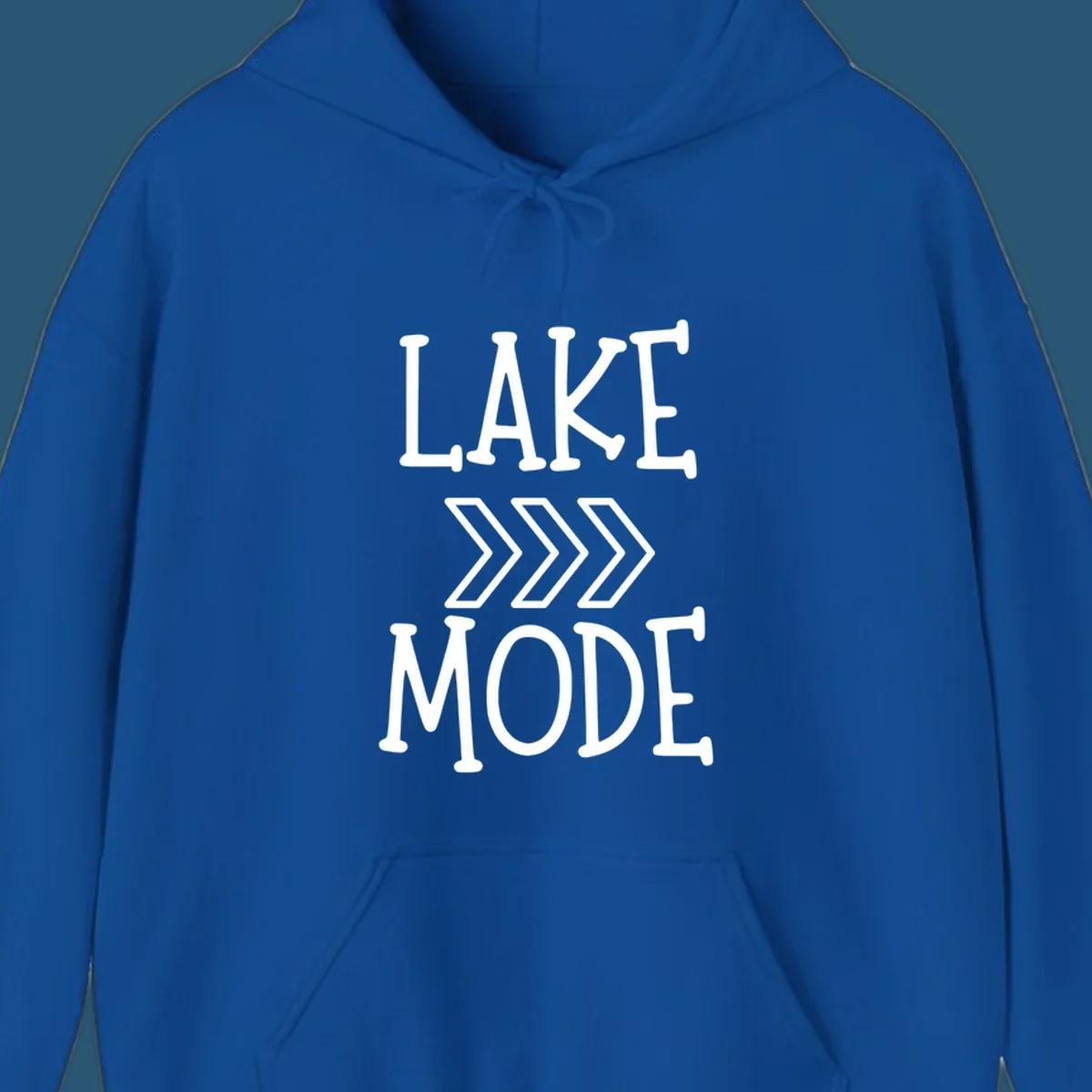 Lake Mode text with chevron arrows design, white on black and navy on white variants.