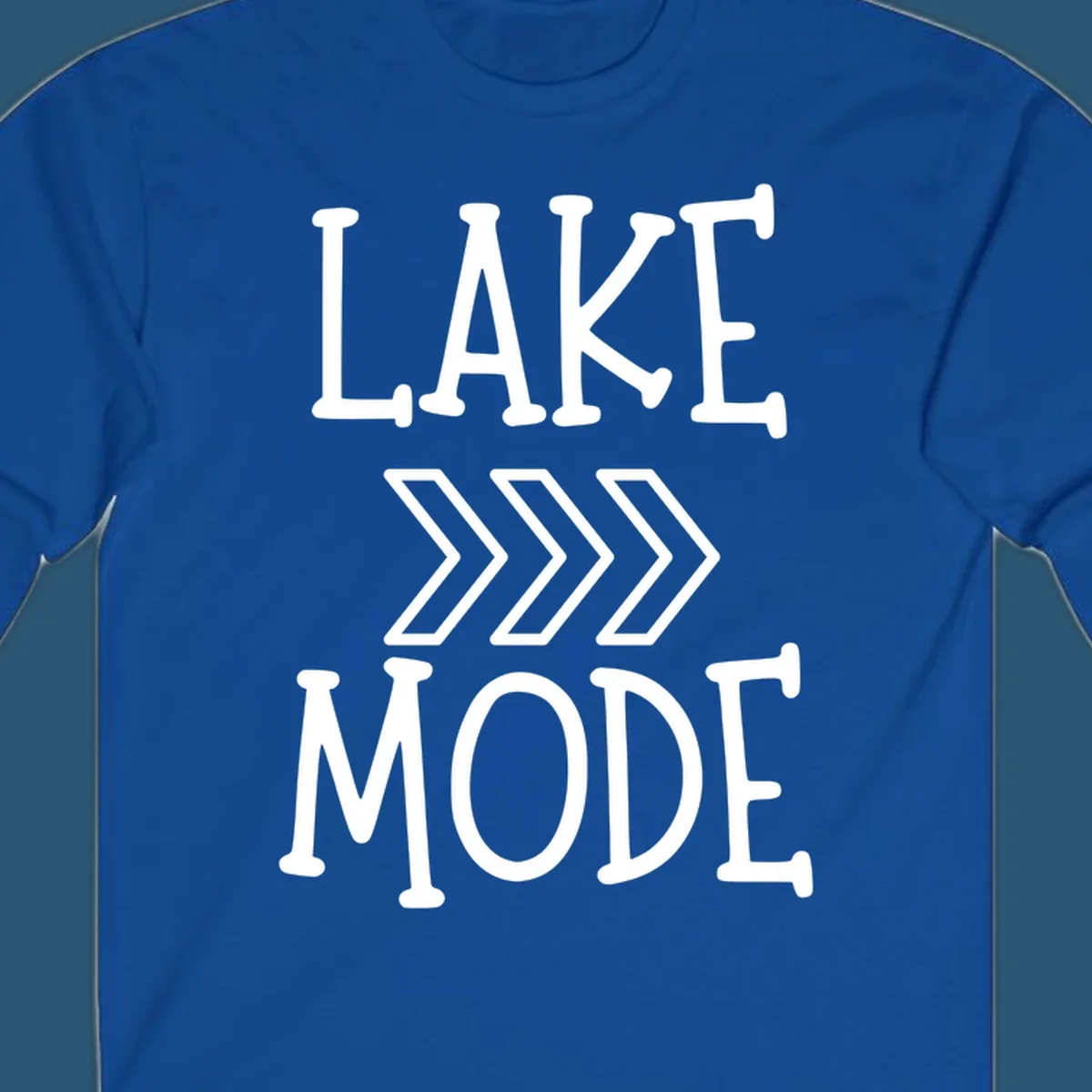 Lake Mode text with chevron arrows design, white on black and navy on white variants.