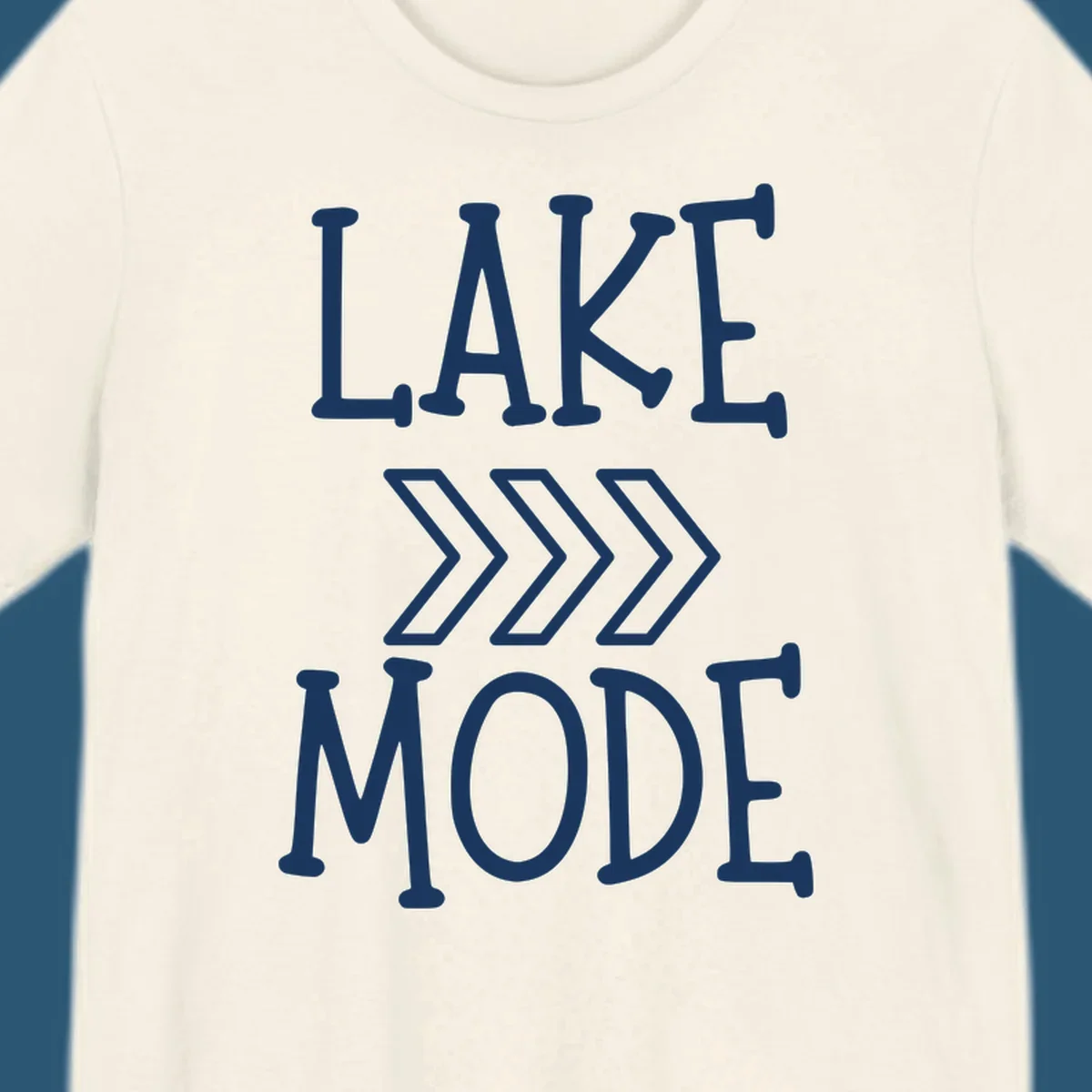 Lake Mode text with chevron arrows design, white on black and navy on white variants.