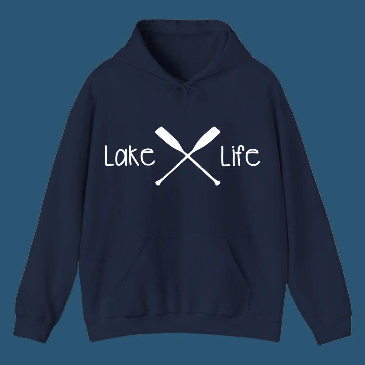 Lake Life text with crossed oars graphic