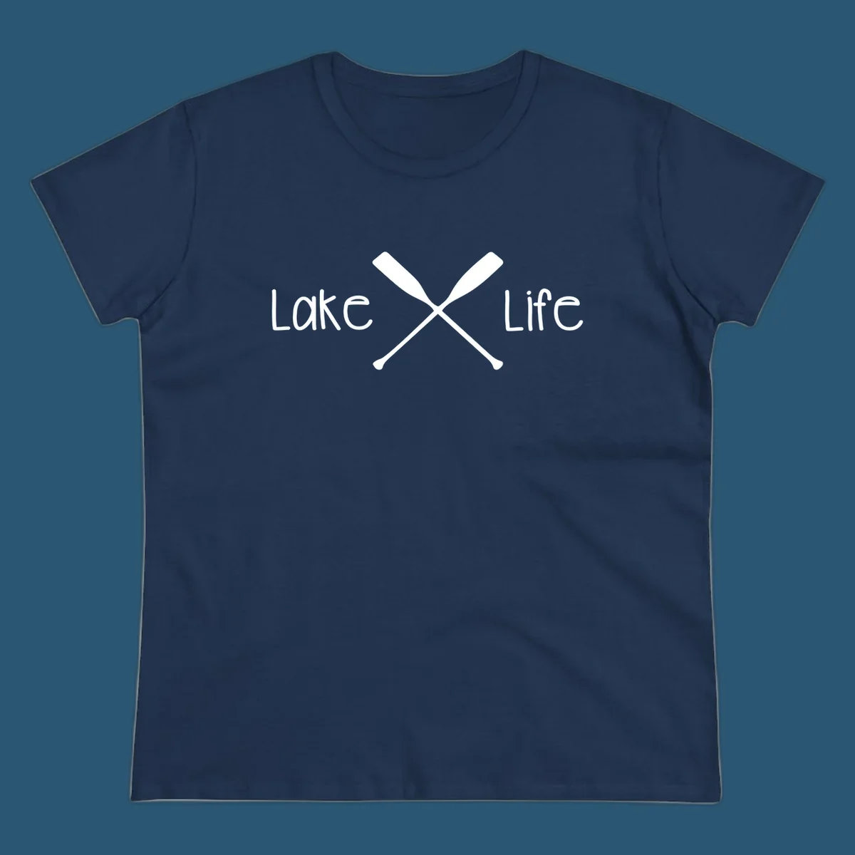 Lake Life text with crossed oars graphic
