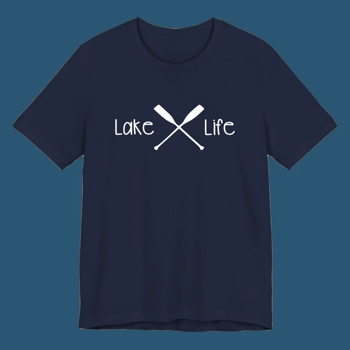 Lake Life text with crossed oars graphic