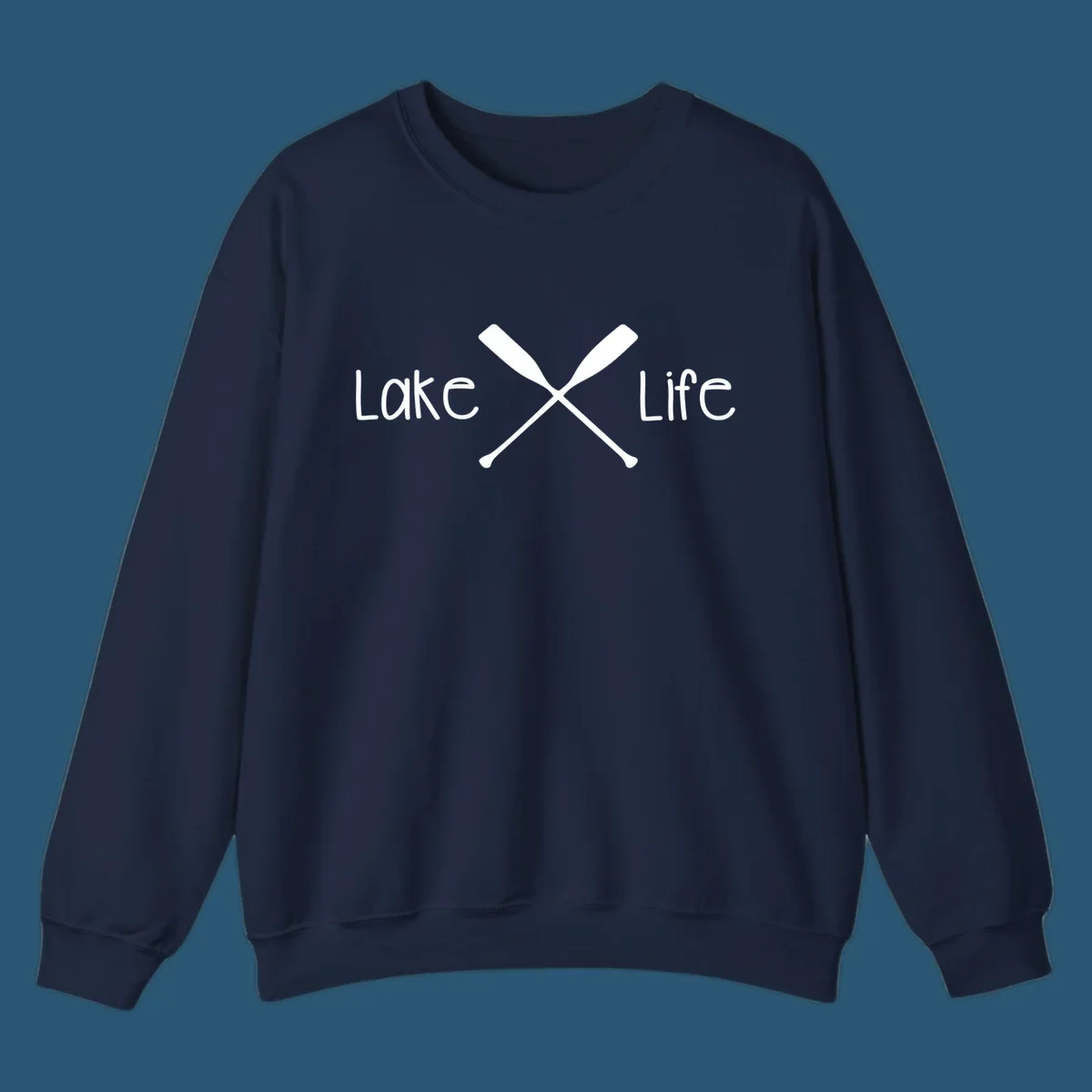 Lake Life text with crossed oars graphic