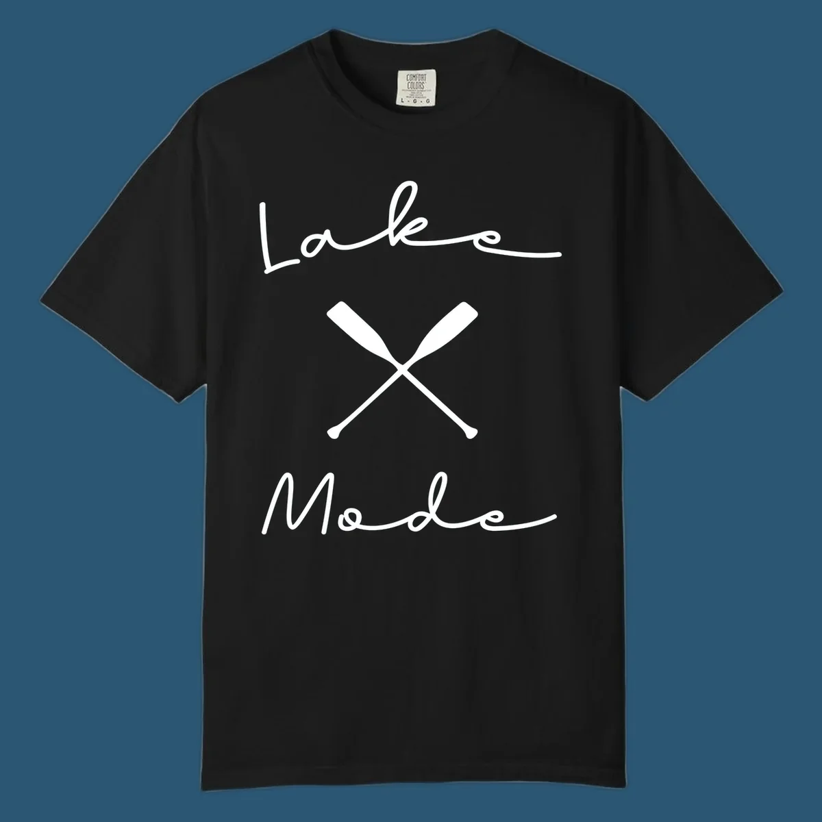 Lake Mode text with crossed oars illustration.