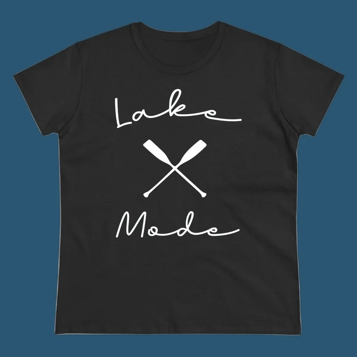 Lake Mode text with crossed oars illustration.