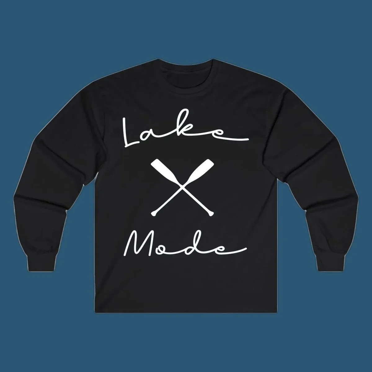 Lake Mode text with crossed oars illustration.