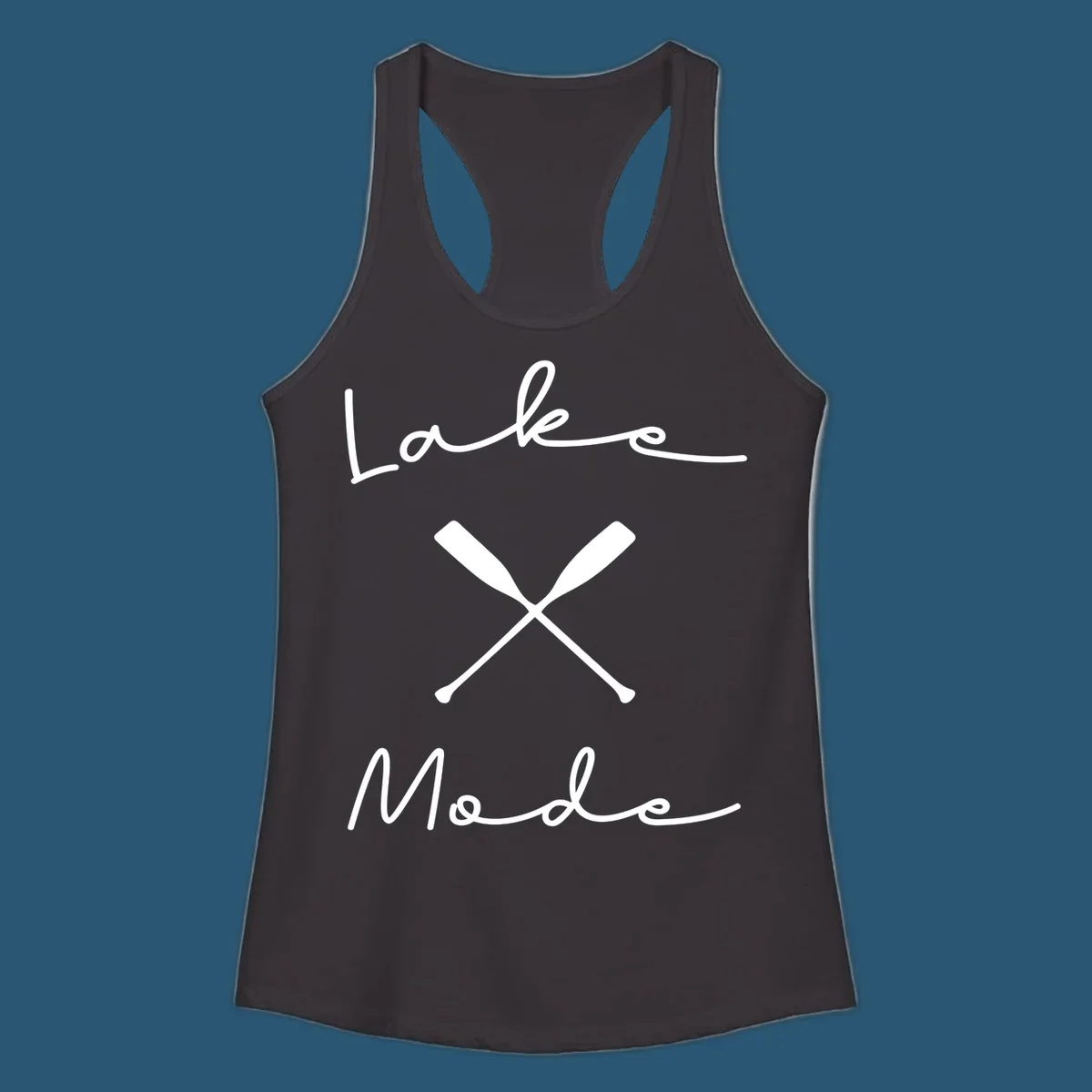 Lake Mode text with crossed oars illustration.